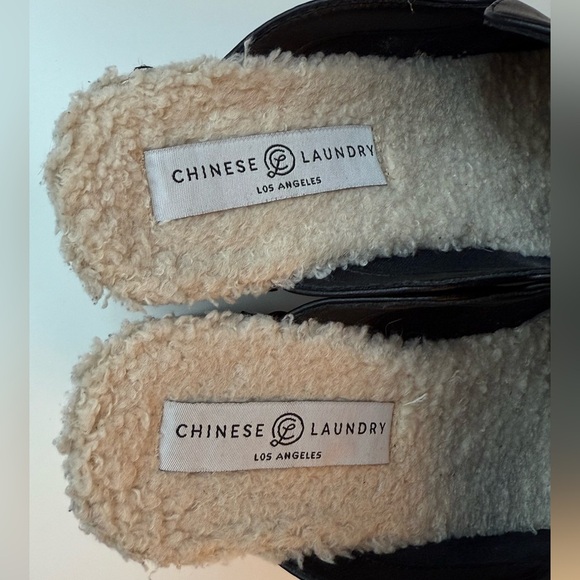 Chinese Laundry Black Call Out Clog Platform Block Heel Mules 7.5M Classic Retro - Picture 8 of 15